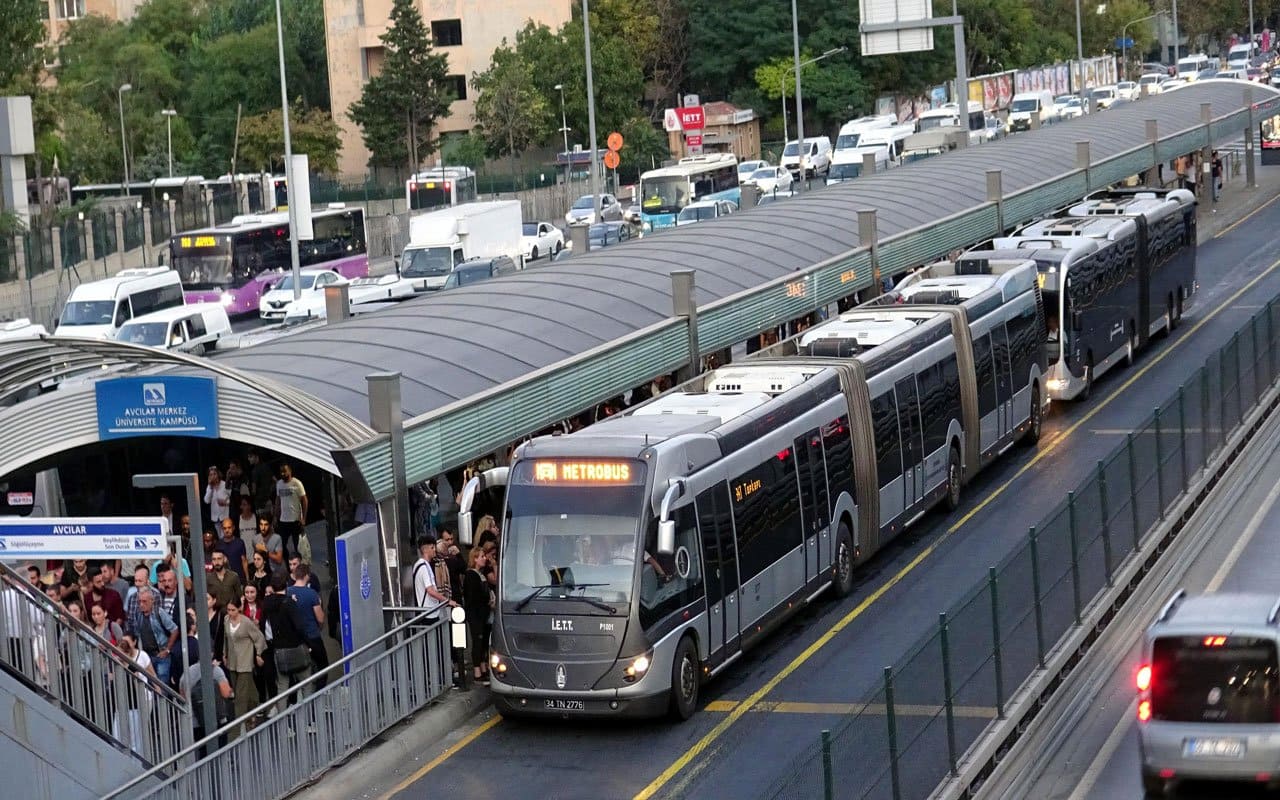 Metrobus line in Istanbul
